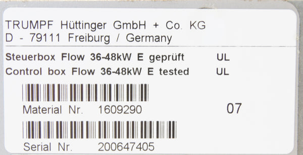 Control box Flow 36-48kW E tested UL