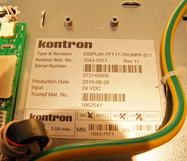 Display TFT 17"-Touch with fan