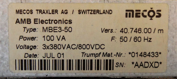 Magnetic bearing control. MBE3-50