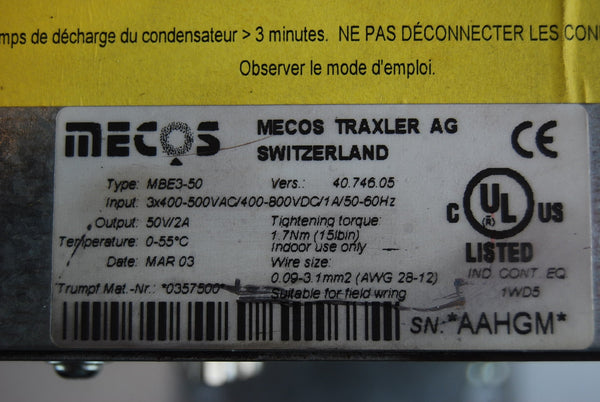 Electronic unit XX.746 /  MBE3-50 / UL