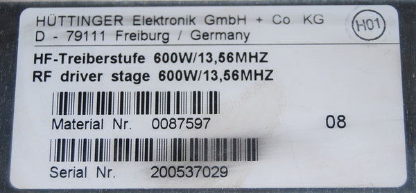 RF driver stage 600W/13,56MHZ